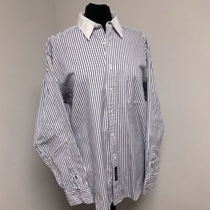 Tommy Hilfiger Blue and White Stripe Button Down